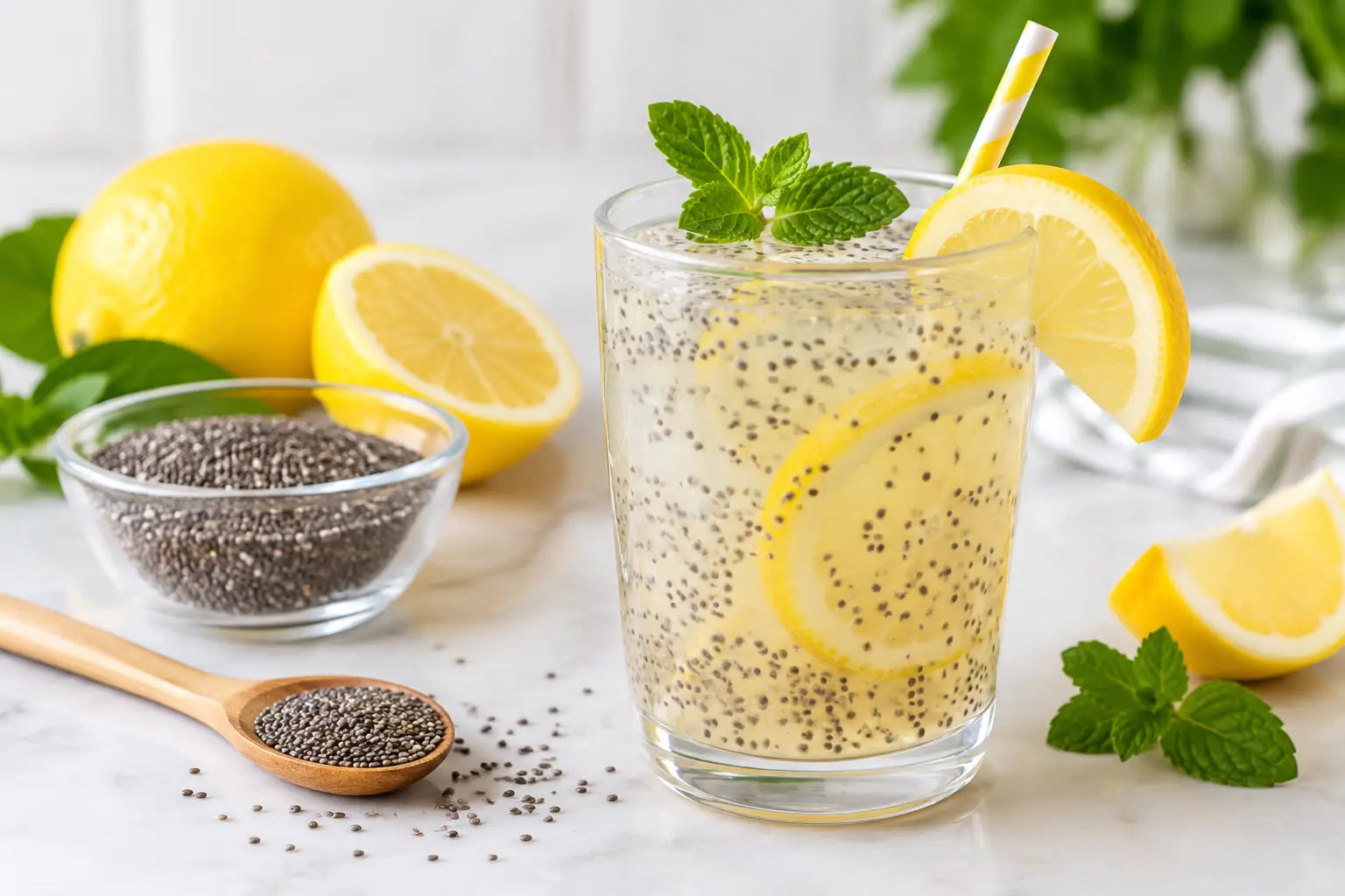 Boisson chia-citron : recette minceur et satiété