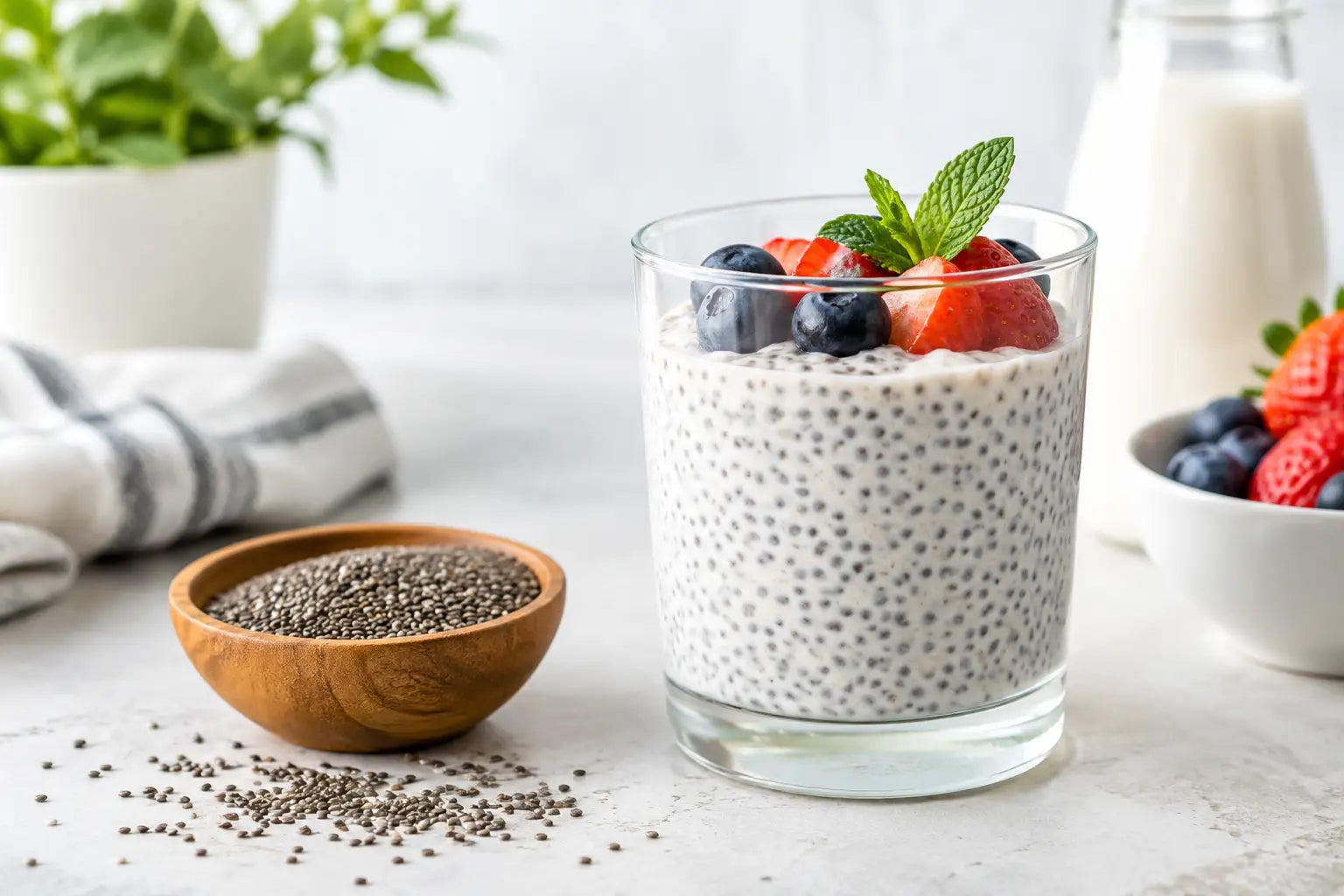 Chia au lait végétal pour perdre du poids sainement