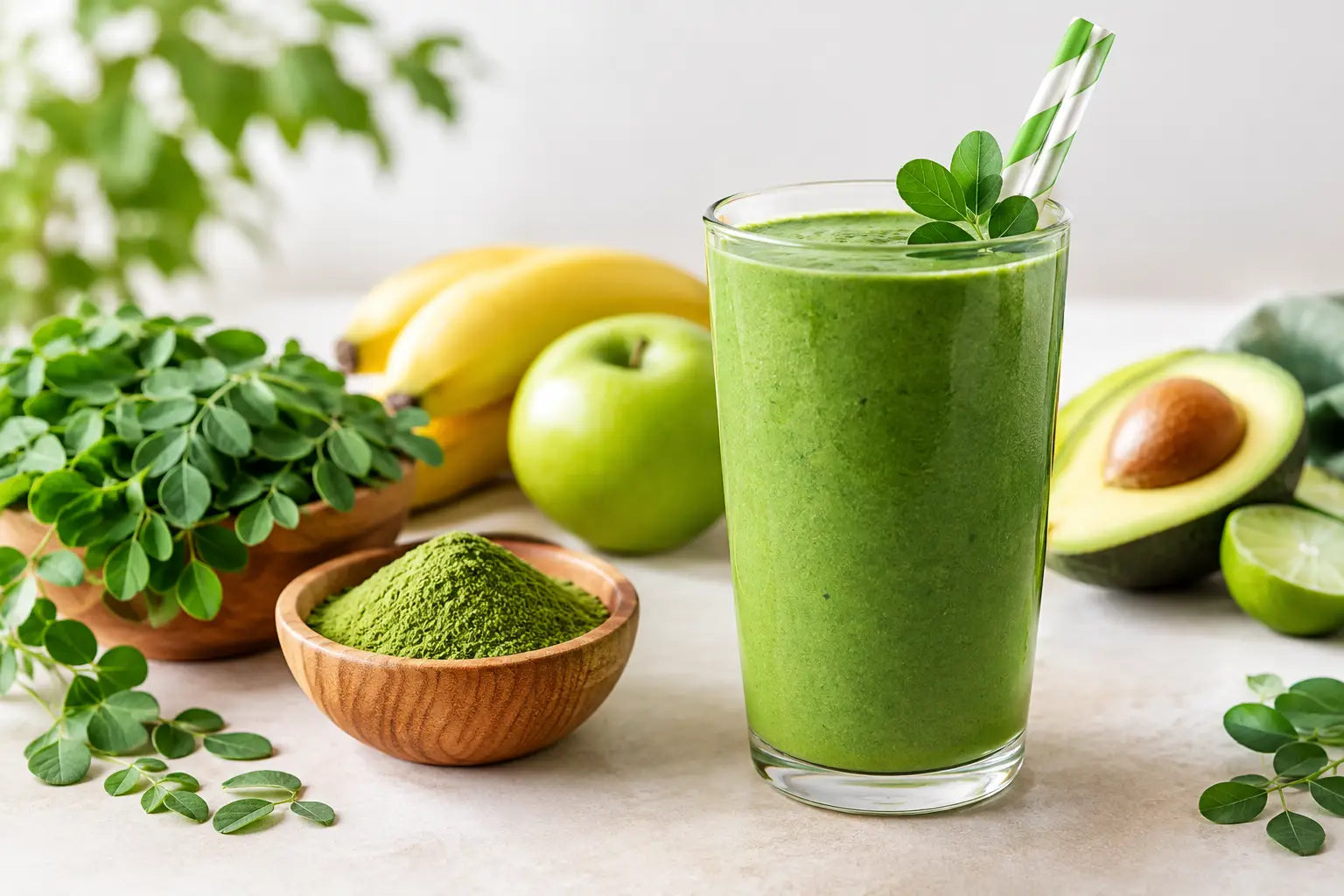 Smoothie vert au moringa pour perdre du poids