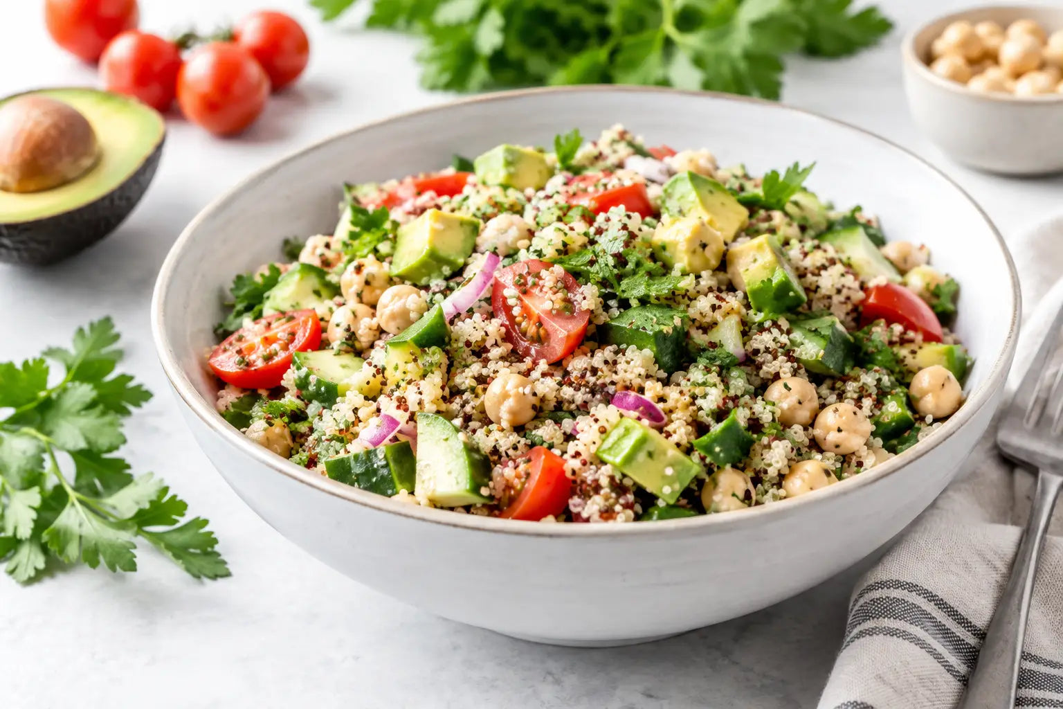 Salade de quinoa minceur, protéines et fibres