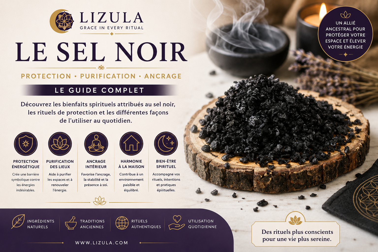 Sel Noir : Bienfaits, Rituels de Protection et Guide Complet | Lizula