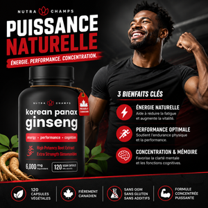 Complément alimentaire Coréen Rouge Panax ginseng 1000 mg – 120 Vegan capsules