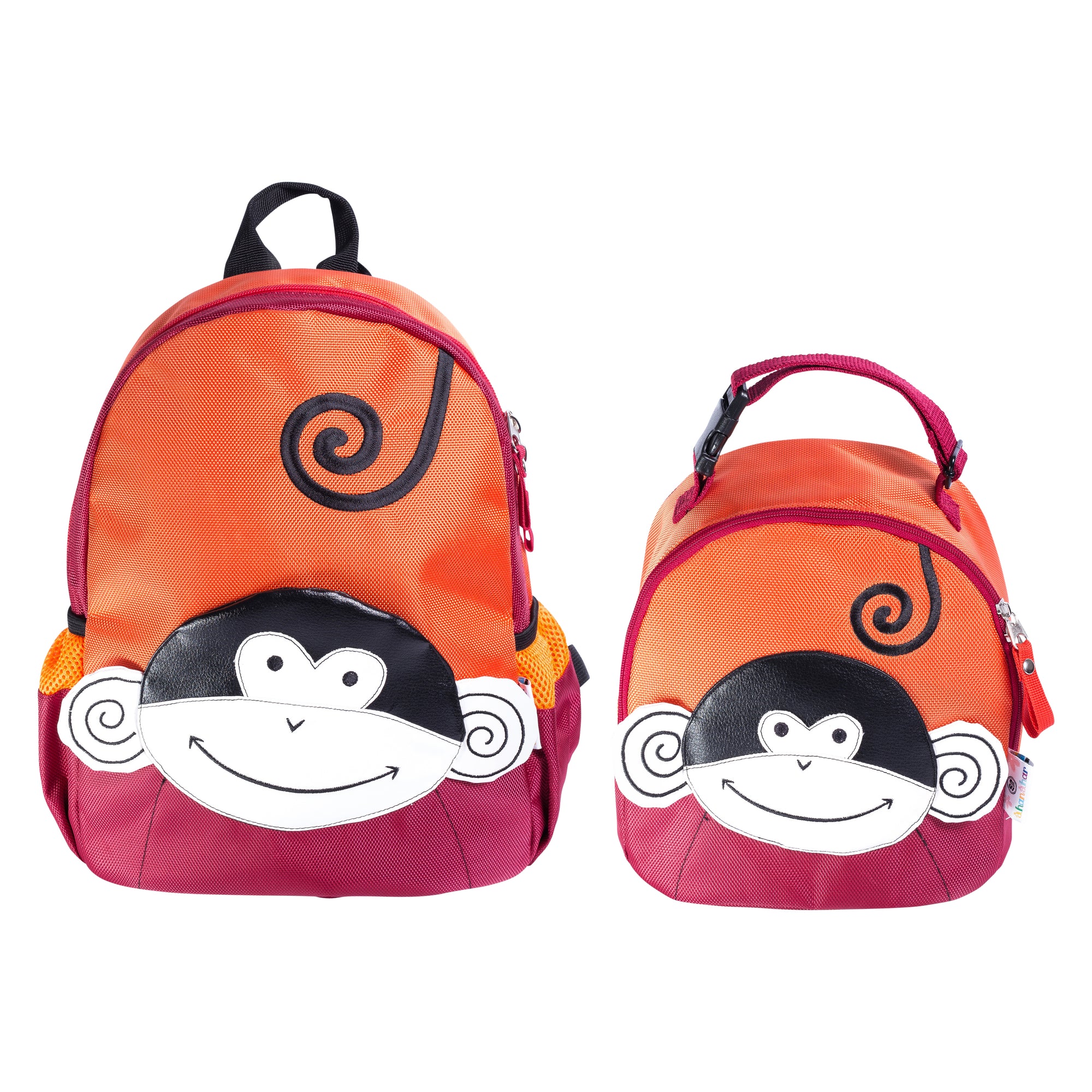 ShanShar Sac à dos scolaire Mickey orange/Rouge avec sac pour gamelle