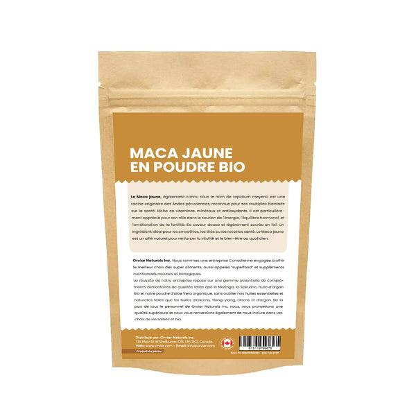 Poudre De Maca Jaune Bio 200g | 100% Racine Du Pérou | Fertilité & Tonus - Amoseeds