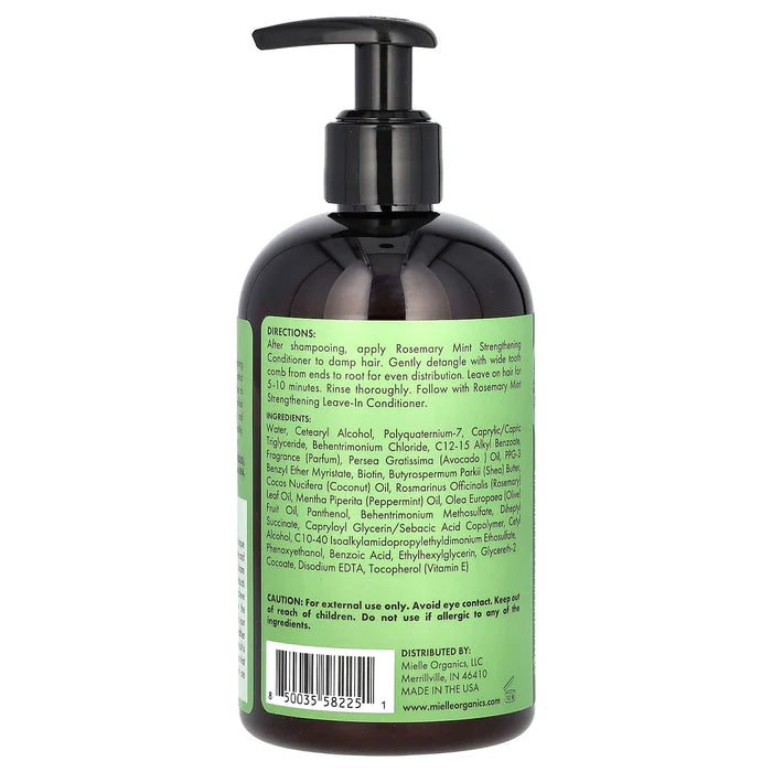 Mielle, Après-shampoing fortifiant, mélange de romarin et de menthe, 12 fl oz