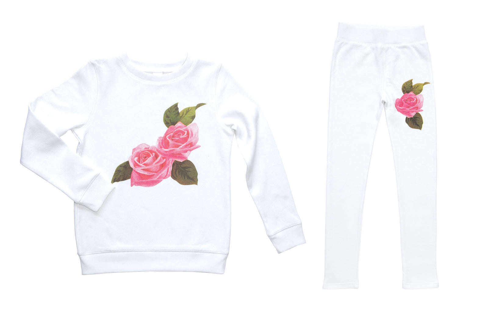 Ensemble jogging FLOWERS blanc - 100% coton