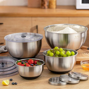 MIU Lot de 4 bols mélangeurs en acier inoxydable