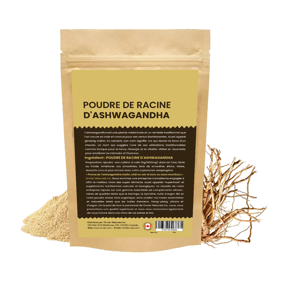 Ashwagandha en Poudre Bio, Ginseng Indien 100g