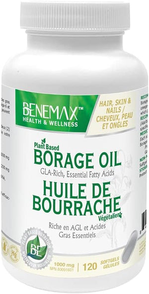 Huile de bourrache à base de plantes – Acides gras essentiels oméga 6