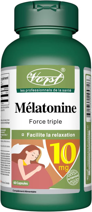 Mélatonine 10 mg avec vitamine B12 - 60 gélules