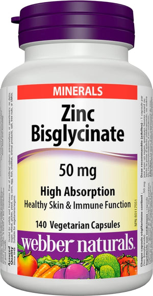 complement alimentaire | Bisglycinate de zinc, 50 mg, 140 gélules, haute absorption.