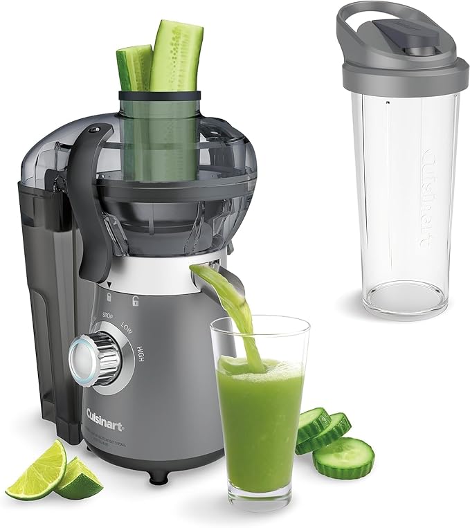 Extracteur de jus & Mélangeur Compact et Centrifugeuse de Jus en Combo (avec tasse de voyage de 473 ml), 450W, Acier inoxydable