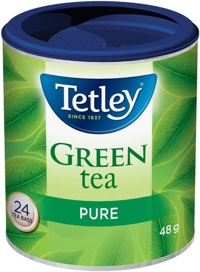 Tetley Thé vert pur – 24 sachets de thé, 48 g, contient de la caféine