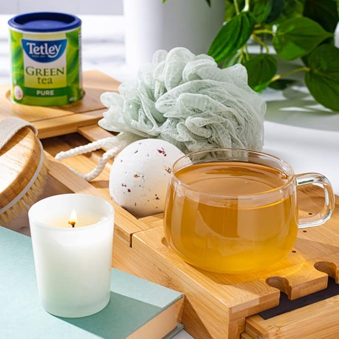 Tetley Thé vert pur – 24 sachets de thé, 48 g, contient de la caféine