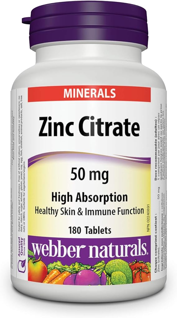Complement Alimentaire Citrate de zinc 50 mg, 180 comprimés