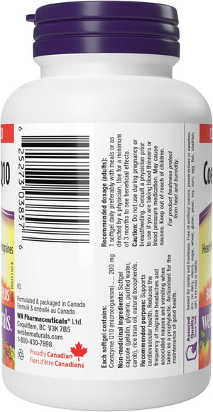 Complement alimentaire | Coenzyme Q10 (CoQ10) 200 mg, 60 gélules, antioxydant à haute puissance