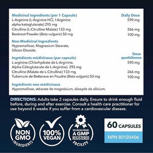 L-Arginine et L-citrulline | Endurance, entraînement et performance pour homme