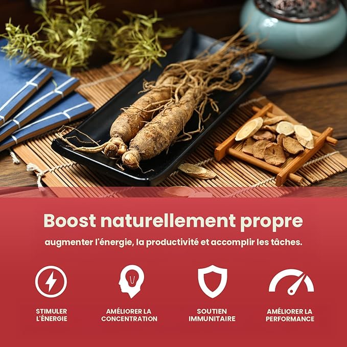 Coréen Rouge Panax ginseng 1000 mg – 120 Vegan capsules