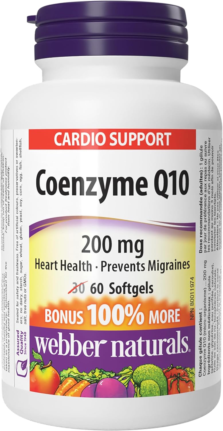Complement alimentaire | Coenzyme Q10 (CoQ10) 200 mg, 60 gélules, antioxydant à haute puissance