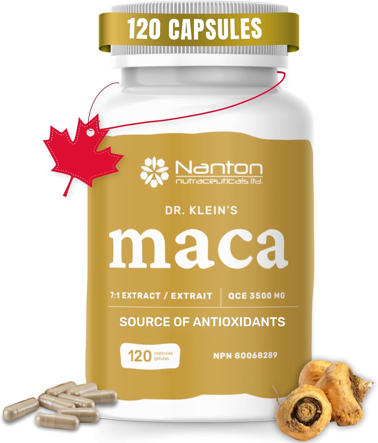 Maca Péruvienne concentré, à base de racine de maca 7:1, 120 gélules.