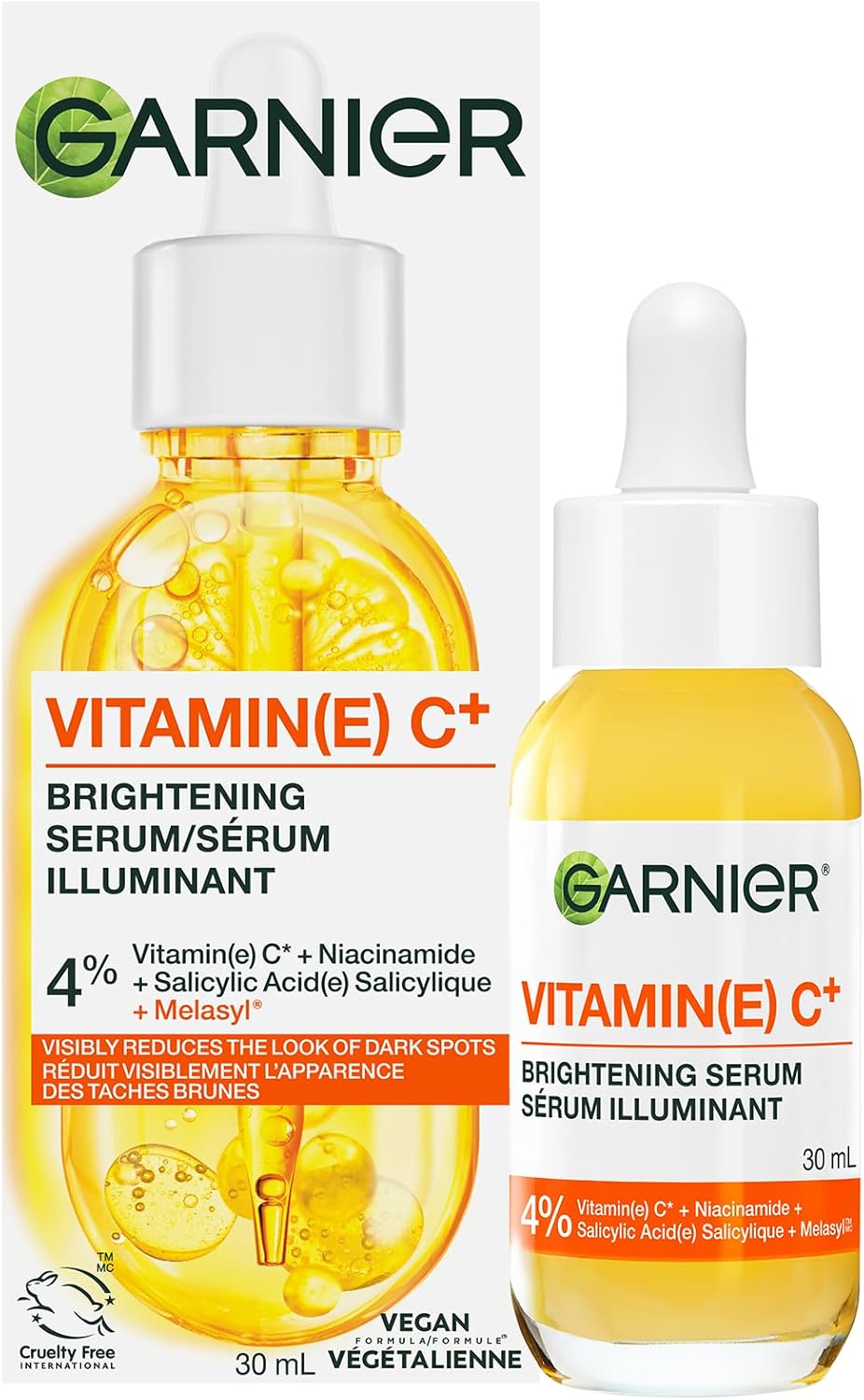 Sérum à la vitamine C pour le visage, avec 4 % de niacinamide, acide salicylique et mélasyle