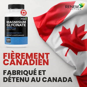 Complement Alimentaire Glycinate de magnésium 400 mg  120 Capsules