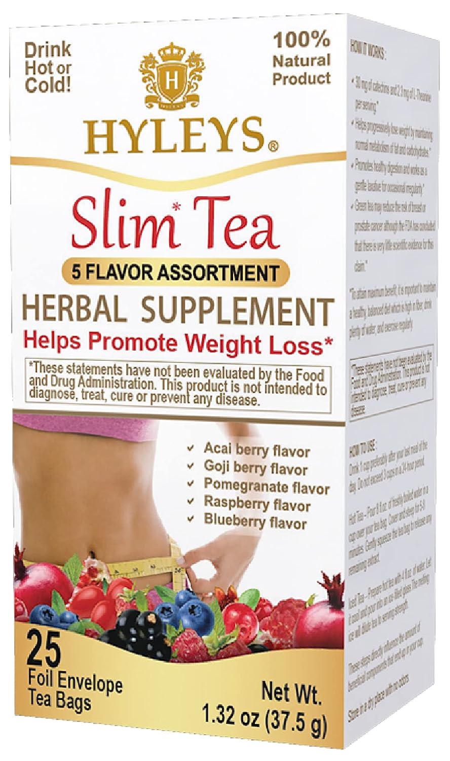 Hyleys Slim Tea 5 Flavor Assorted Tea -   Weight Loss