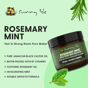 Sunny Isle Beurre Capillaire Romarin & Menthe – Cheveux Forts et Racines Renforcées 57 g
