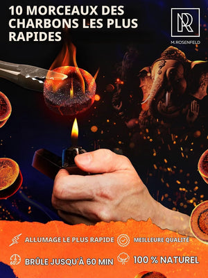 Énergie| Charbon pour brûler l'encens 33 mm , 10 morceaux