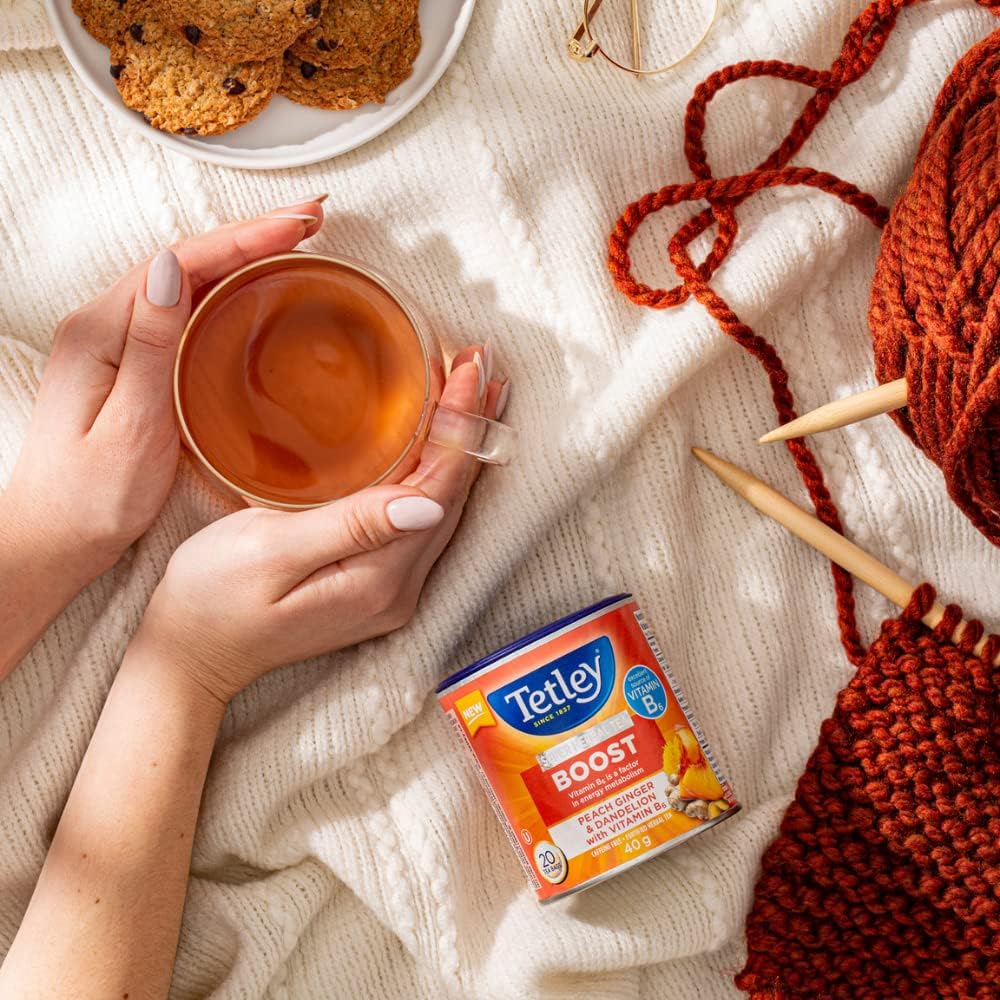 Tetley Super Tisane Vitalité Pêche Gingembre Et Pissenlit