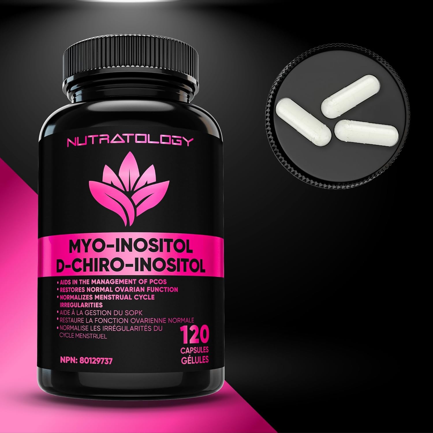 Nutratology Myo-Inositol &amp; D-Chiro Inositol 120 Capsules
