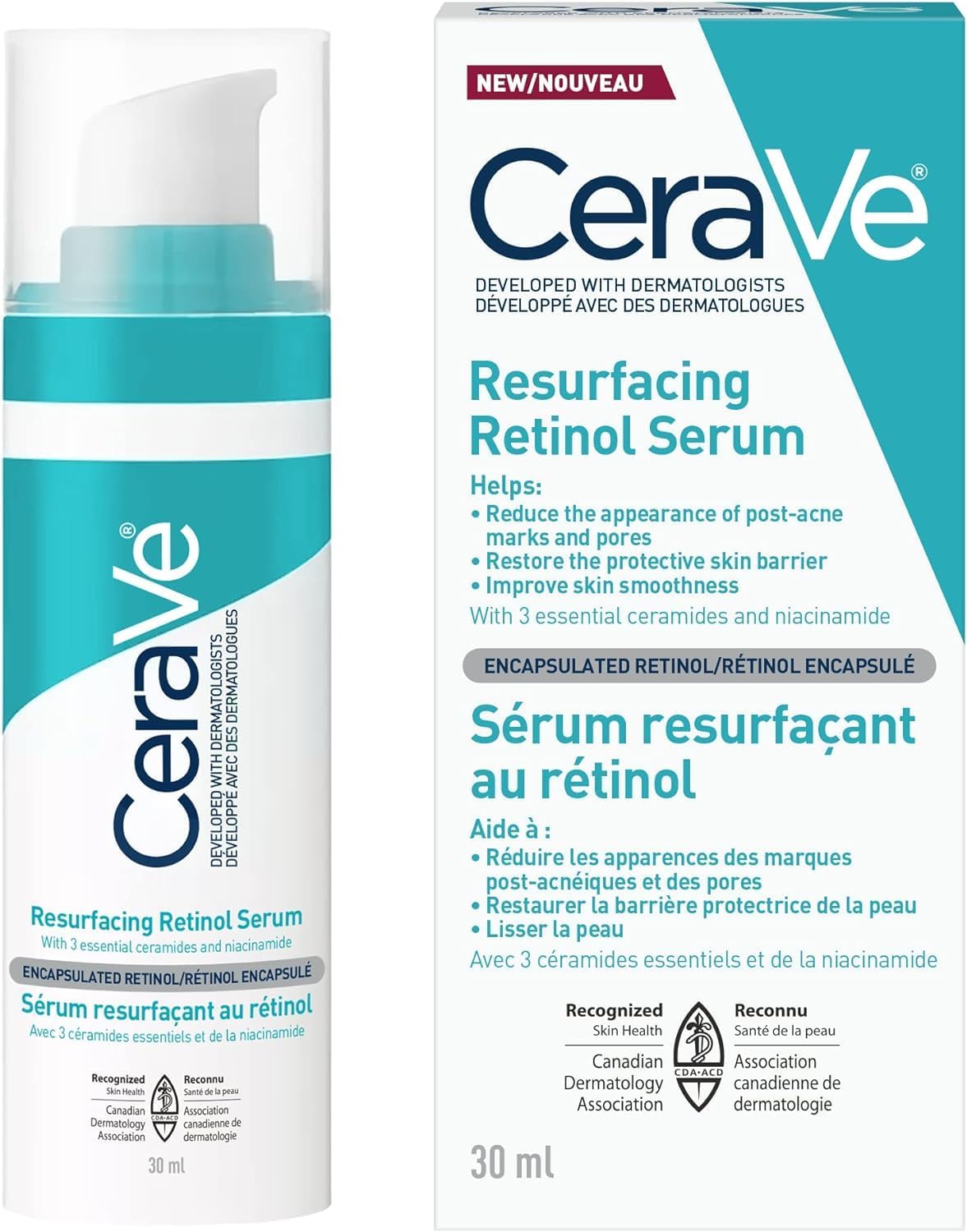 CeraVe Sérum rétinol resurfaçage pour le visage avec niacinamide - 30 ml