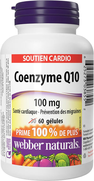 Coenzyme Q10 (CoQ10) 100 mg, 60 gélules, antioxydant à haute puissance
