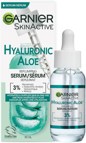 Garnier Sérum à l'Acide Hyaluronique et à l'Aloe Vera Repulpant, peau nourrissante