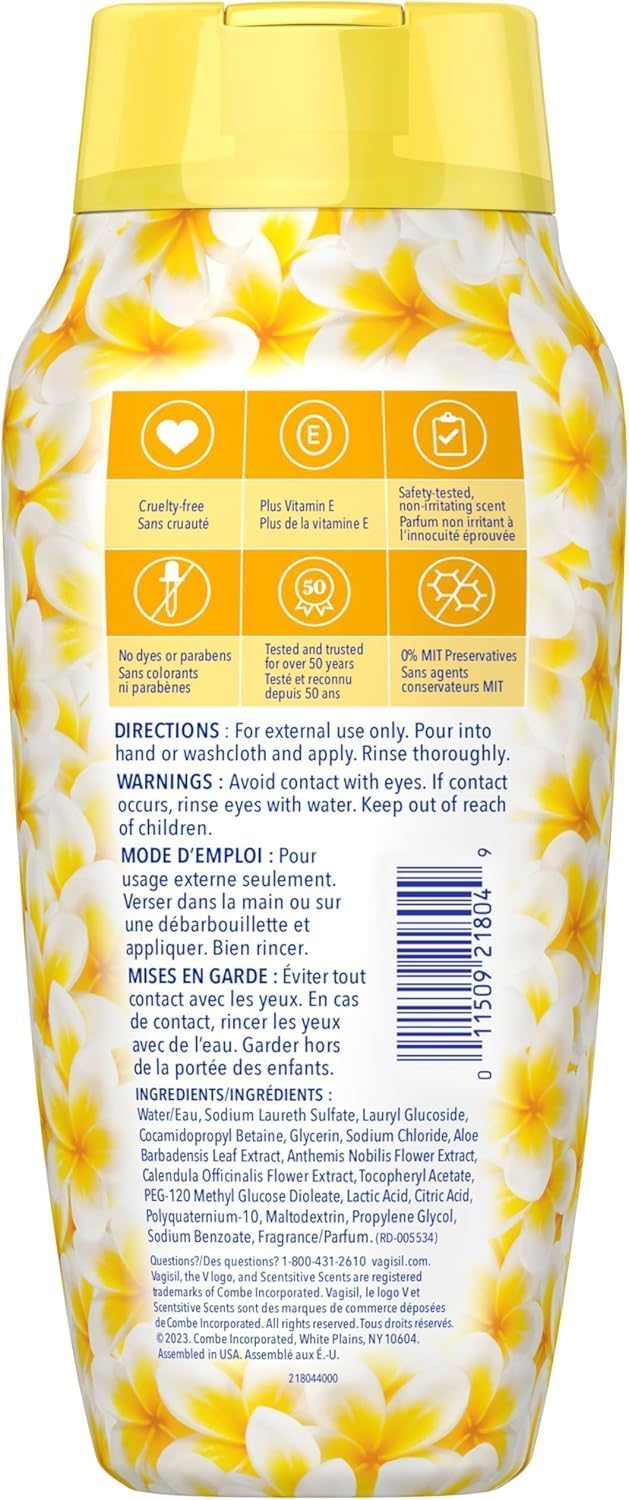 Vagisil Nettoyant féminin pour zones intimes - testé par les gynécologues, 360 ml, jasmin bl