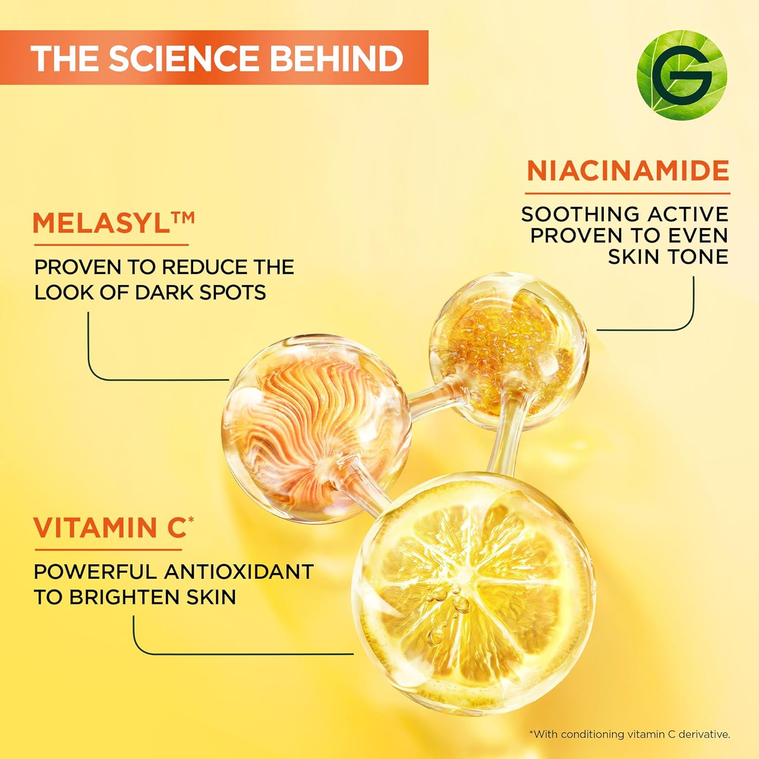 Sérum à la vitamine C pour le visage, avec 4 % de niacinamide, acide salicylique et mélasyle