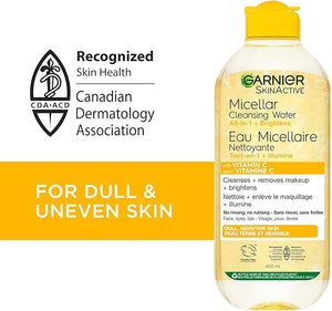 Garnier Eau nettoyante micellaire, démaquillant tout-en-un et nettoyant pour le visage avec vitamine C