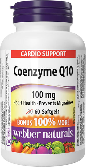 Coenzyme Q10 (CoQ10) 100 mg, 60 gélules, antioxydant à haute puissance