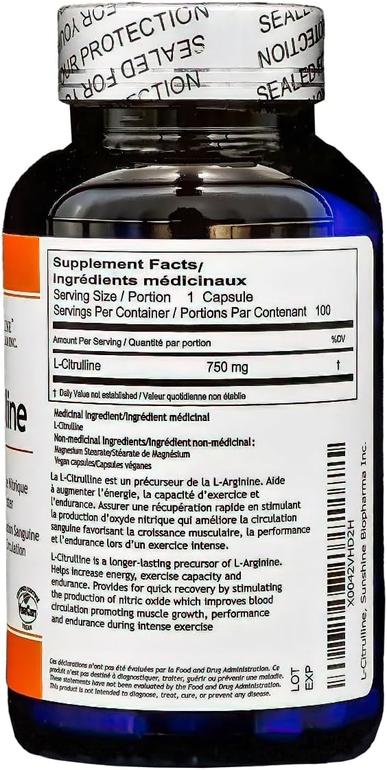 L- Citrulline - Augmente le flux sanguin vers les muscles pour améliorer les performances d'exercice