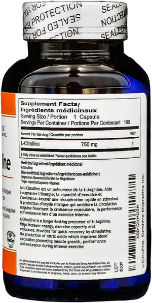 L- Citrulline - Augmente le flux sanguin vers les muscles pour améliorer les performances d'exercice