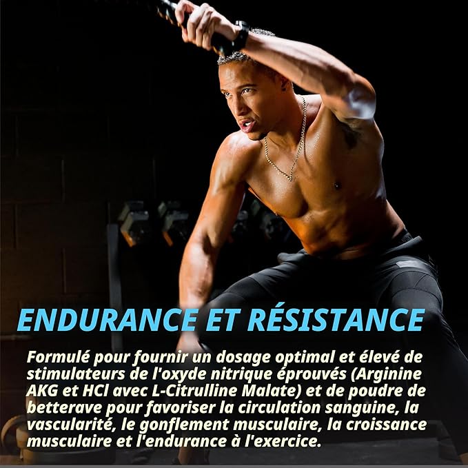 L-Arginine et L-citrulline | Endurance, entraînement et performance pour homme