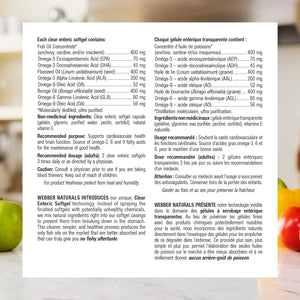 Omega 3-6-9 Huile de poisson 1200 mg 180 gélules