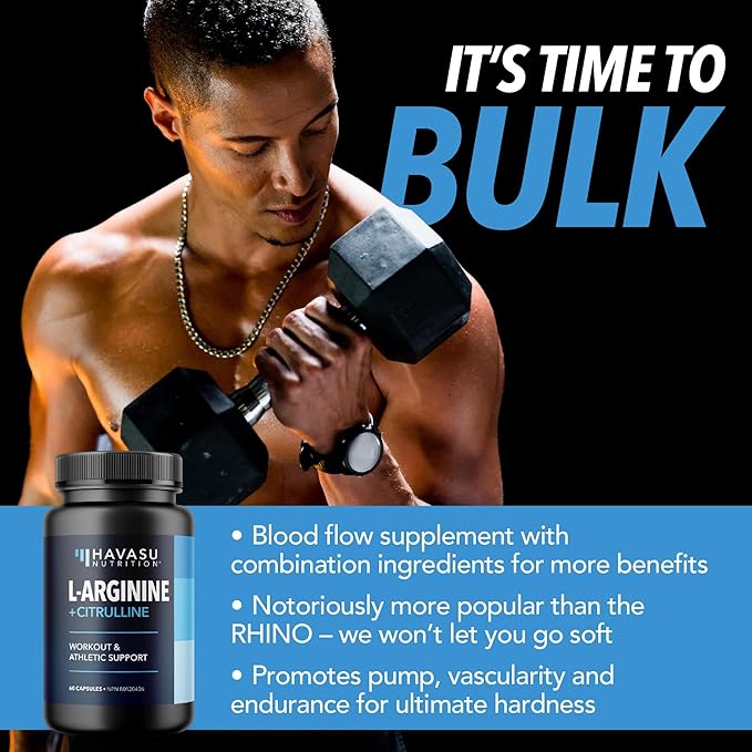 L-Arginine et L-citrulline | Endurance, entraînement et performance pour homme