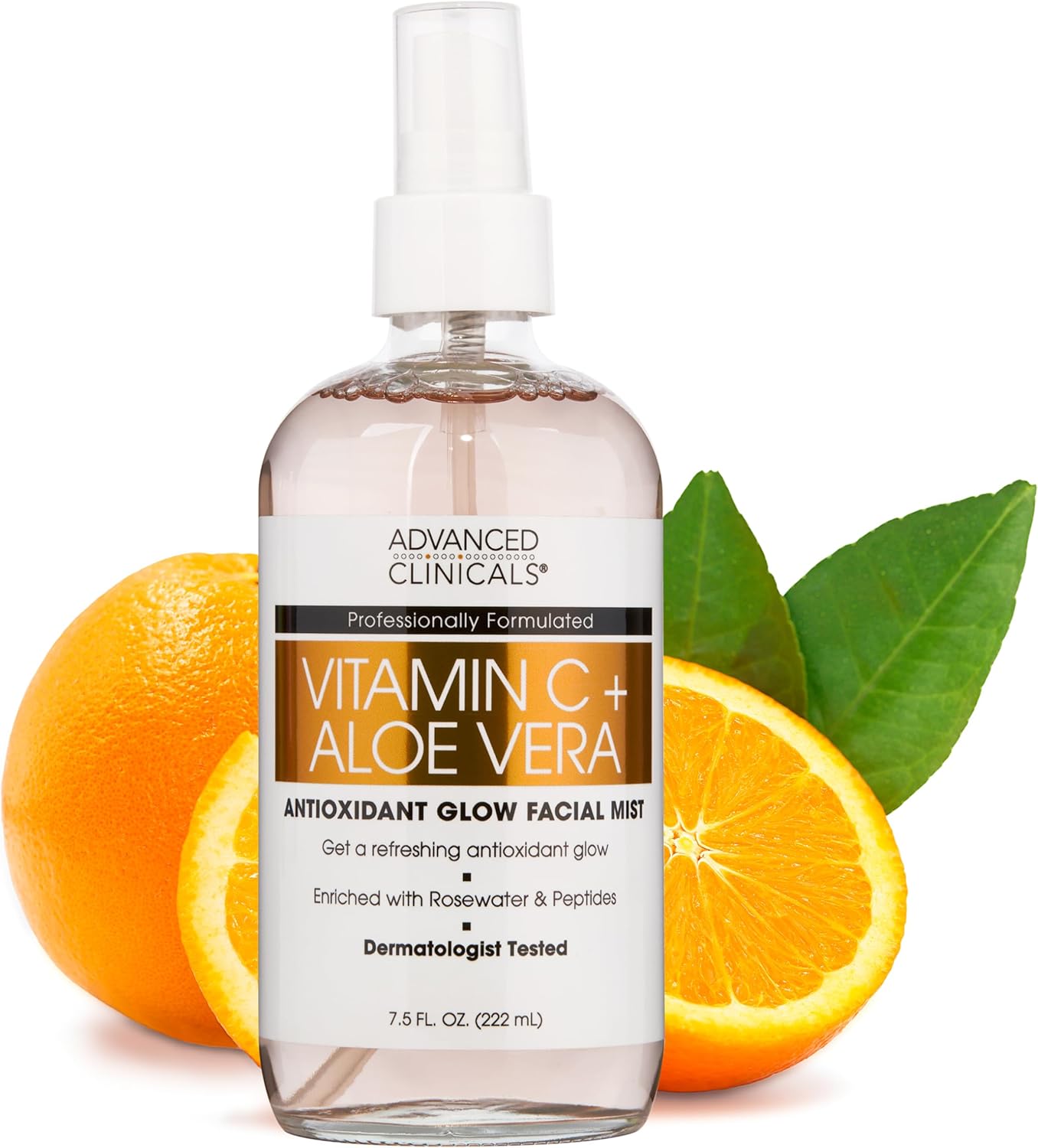 Advanced Clinicals Brume éclatante antioxydante pour le visage à la vitamine C et à l'acide férulique, 227 g