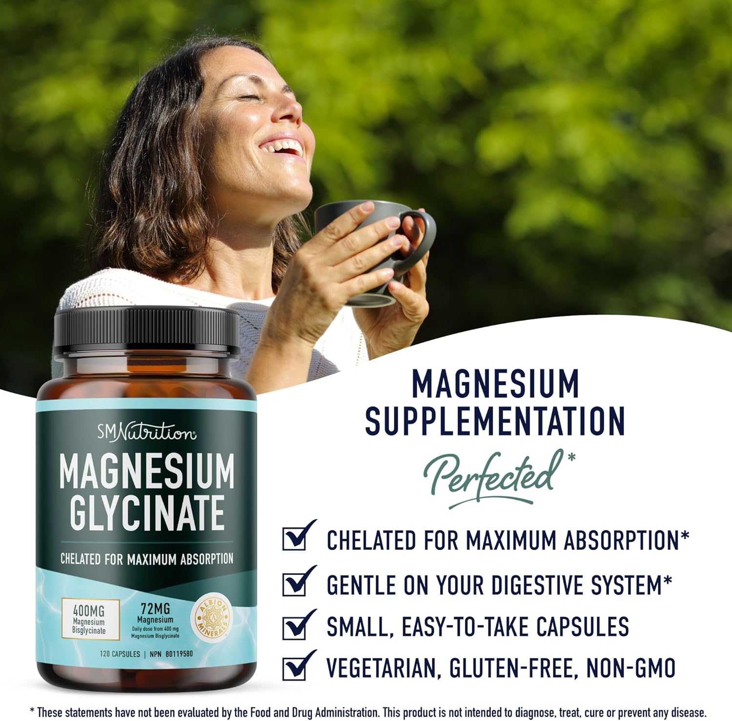 Complement Aliementaire Glycinate de magnésium 400 mg | 120 Cap