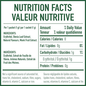 Edulcorant, Stevia zéro calories, sans glucides