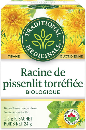 Tisane biologique avec feuilles de pissenlit et racines, 16 sachets
