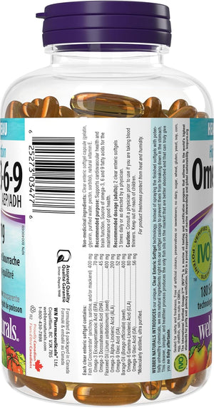 Omega 3-6-9 Huile de poisson 1200 mg 180 gélules