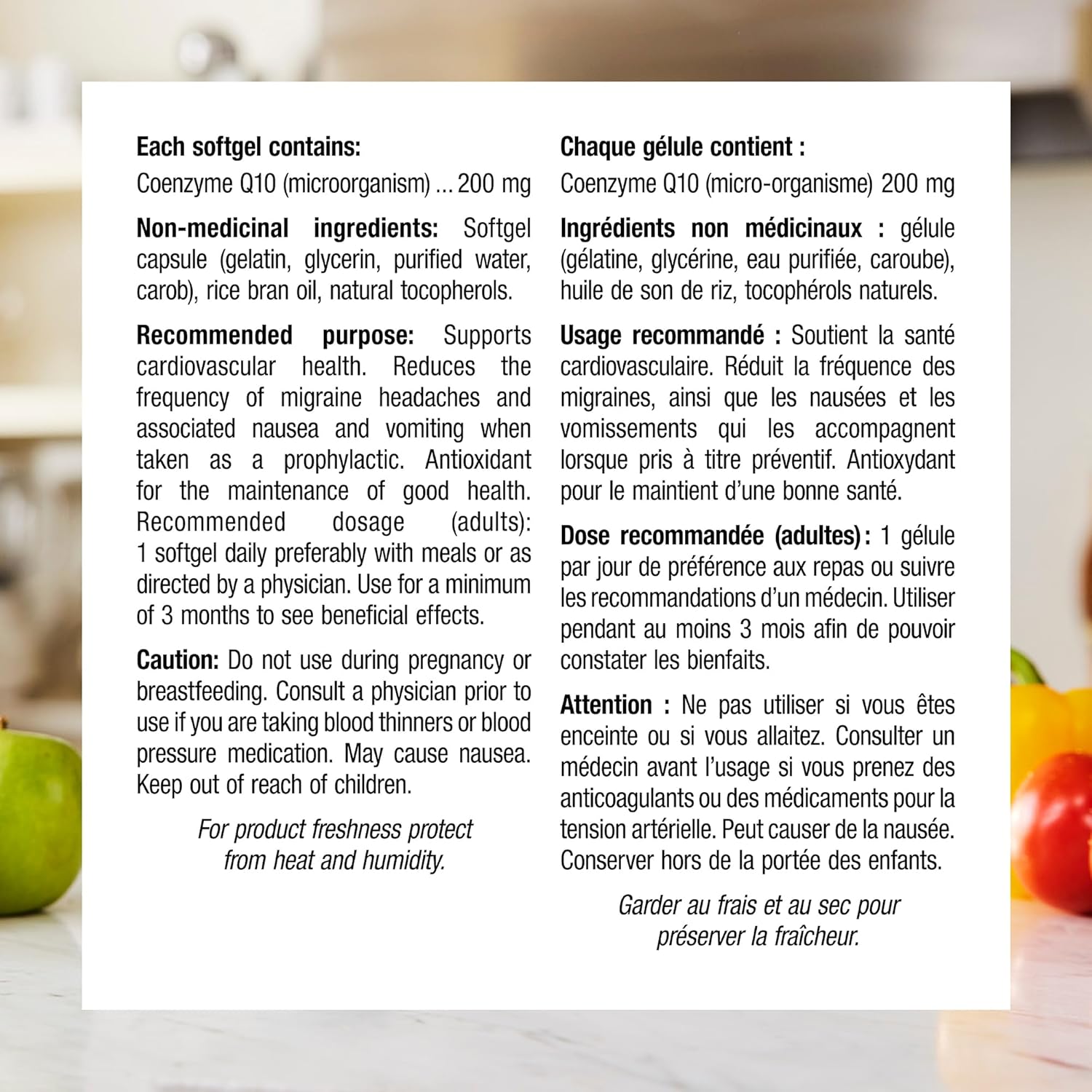 Complement alimentaire | Coenzyme Q10 (CoQ10) 200 mg, 60 gélules, antioxydant à haute puissance