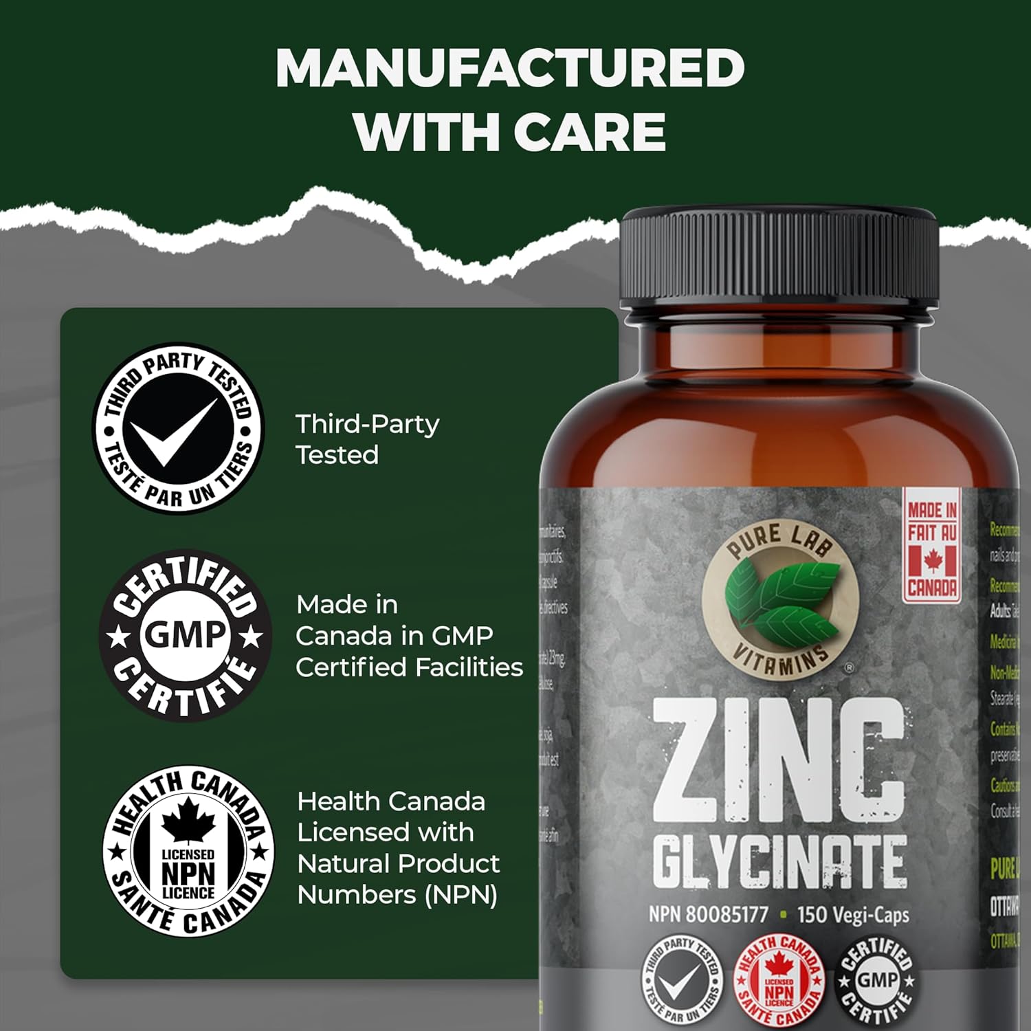 Complément minéral glycinate de zinc 150 capsules